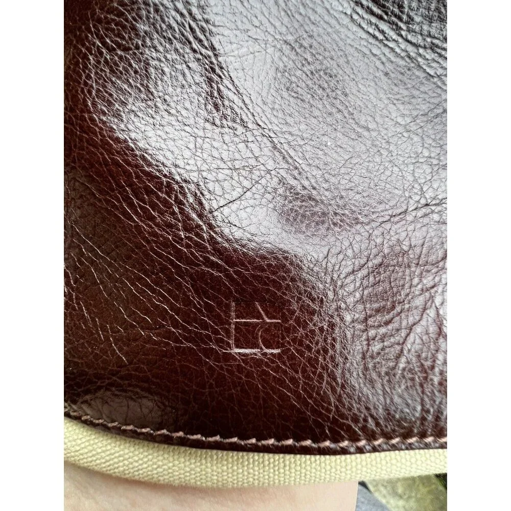 VTG Red Envelope‎ Leather Excursion Travel Case Bag Trifold Brown Tan Gold ~ NEW